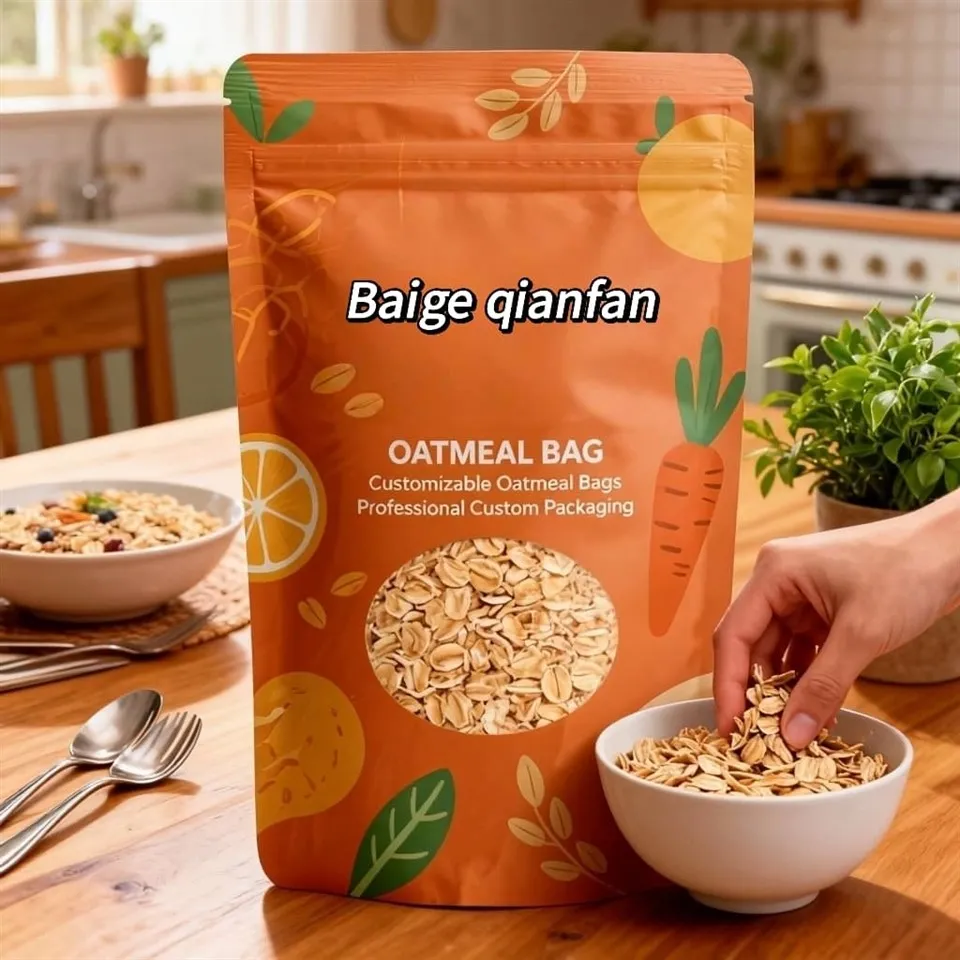 Овсене пахуљице{0}} торбе са патент затварачем