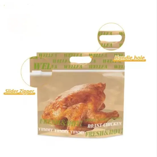 Врећа за паковање печења по мери, ламинирана пластична кеса за печење у микроталасној пећници, вруће печене пилеће кесе против магле